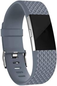 img 4 attached to 👍 Заменяемые ремешки RedTaro для Fitbit Charge 2, классическая и специальная версия - совместимы с Fitbit Charge 2 для женщин и мужчин (Серый, Большой/Малый)