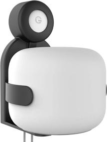 img 1 attached to Sleek and Convenient: SCREWLESS Mount for Google Nest WiFi Router with Built-in Cable Management System