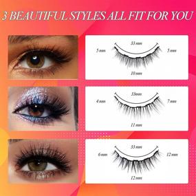 img 2 attached to Enhance Your Eyes with Natural Looking Magnetic Eyelashes and Eyeliner - Perfect for Beginners! No Glue Needed, Waterproof & Smudgeproof - Includes 3 Pairs of Short Magnetic False Eyelashes