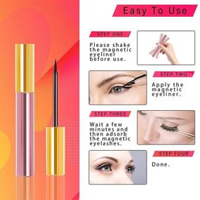 img 1 attached to Enhance Your Eyes with Natural Looking Magnetic Eyelashes and Eyeliner - Perfect for Beginners! No Glue Needed, Waterproof & Smudgeproof - Includes 3 Pairs of Short Magnetic False Eyelashes