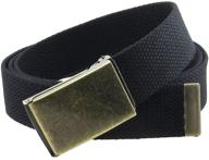 exquisite canvas flip top belt with antique silver buckle: elevate your style! logo