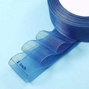 img 3 attached to Versatile and Elegant 25-Yard Sheer Chiffon Ribbon Organza Satin Ribbon in Blue Series for Wrapping, Decorating, Valentine's Day, Wedding, Birthday, Bouquet, and Garland