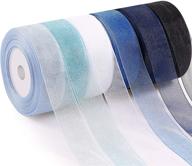 versatile and elegant 25-yard sheer chiffon ribbon organza satin ribbon in blue series for wrapping, decorating, valentine's day, wedding, birthday, bouquet, and garland logo