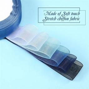 img 2 attached to Versatile and Elegant 25-Yard Sheer Chiffon Ribbon Organza Satin Ribbon in Blue Series for Wrapping, Decorating, Valentine's Day, Wedding, Birthday, Bouquet, and Garland