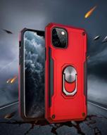 📱 enhanced protection - iphone 11 armor case, featuring rotating ring holder, kickstand, and metal stand for magentic car mount logo