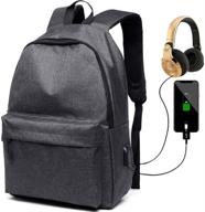 🎒 peicees laptop backpack with charging, waterproof rucksack for backpacking logo