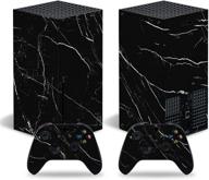 🎮 black marble xbox series x full body vinyl skin decal protective cover for microsoft xbox series x console and controllers logo