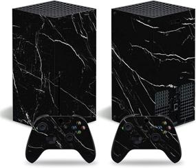 img 1 attached to 🎮 Black Marble Xbox Series X Full Body Vinyl Skin Decal Protective Cover for Microsoft Xbox Series X Console and Controllers