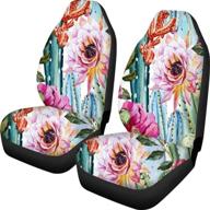 uniceu elegant cactus floral printed car seat cover front seats only 2 pcs logo