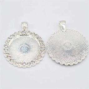 img 2 attached to 💎 Shimmering Elegance: Discover our 12 Pc Rhinestone Bezel Pendant Trays Cabochon Pendant Setting Collection