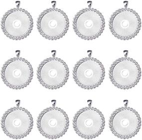 img 4 attached to 💎 Shimmering Elegance: Discover our 12 Pc Rhinestone Bezel Pendant Trays Cabochon Pendant Setting Collection