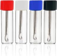 premium glass bottles with snuff spoon set - isnuff small vial with mini funnel - deluxe snorter dispenser snuff kit logo