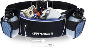 img 4 attached to 🏃 URPOWER Running Belt with Zipper Pockets and Water-Resistant Waist Bag, Including 2 Water Bottles and Suitable for 6.1-inch Smartphones - Ideal for Running, Hiking, Cycling, and Climbing