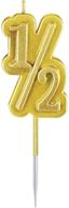 🎂 half 1/2 birthday candle - perfect for baby's half year old birthday anniversary party (gold) logo