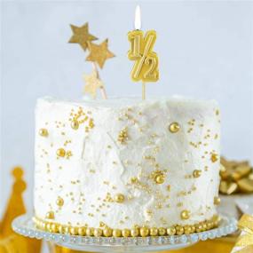 img 1 attached to 🎂 Half 1/2 Birthday Candle - Perfect for Baby's Half Year Old Birthday Anniversary Party (Gold)