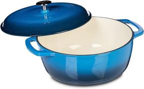 img 3 attached to Blue 6-Quart Enameled Cast Iron Covered Dutch Oven by Amazon Basics
