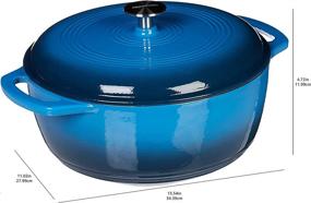 img 1 attached to Blue 6-Quart Enameled Cast Iron Covered Dutch Oven by Amazon Basics
