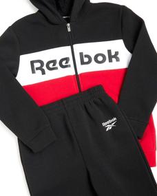 img 3 attached to 👖 Набор Reebok для мальчиков из двух предметов: флисовая толстовка и спортивные брюки с меховым капюшоном (размер 2T-12)
