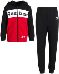 img 4 attached to 👖 Набор Reebok для мальчиков из двух предметов: флисовая толстовка и спортивные брюки с меховым капюшоном (размер 2T-12)