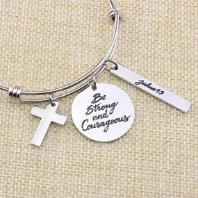 img 3 attached to 📿 Christian Expandable Wire Bangle Bracelet: Stainless Steel Jewelry with Bible Verse Charm - Inspiring Gift for All