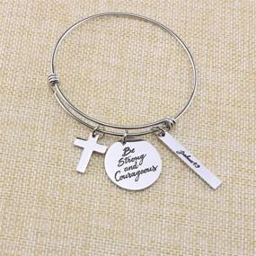 img 1 attached to 📿 Christian Expandable Wire Bangle Bracelet: Stainless Steel Jewelry with Bible Verse Charm - Inspiring Gift for All