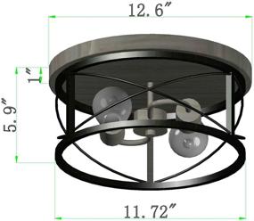 img 3 attached to 🔦 Q&amp;S Flush Mount Ceiling Light Fixture - Ideal for Hallway, Entryway, Kitchen, Dining Room, Bedroom, Garage, Gazebo, Locker - Oak White and ORB - 2 Lights