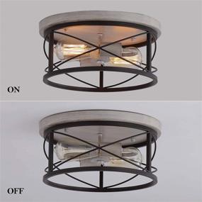 img 1 attached to 🔦 Q&amp;S Flush Mount Ceiling Light Fixture - Ideal for Hallway, Entryway, Kitchen, Dining Room, Bedroom, Garage, Gazebo, Locker - Oak White and ORB - 2 Lights