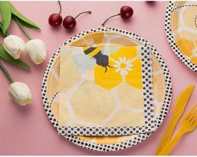 img 3 attached to 🐝 Bumble Bee Party Supplies: Vibrant Yellow Paper Napkins - 6.5 x 6.5 In, 150 Pack