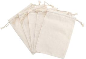 img 3 attached to 🎒 20-Pack of Tendwarm Cotton Drawstring Bags - 5x7 Inches | Reusable Muslin Sachet Bags for Wedding, Party, Home Storage Supplies
