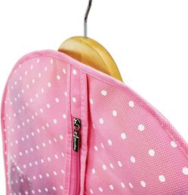 img 2 attached to 👗 HANGERWORLD 60-Inch Dress Garment Bag for Hanging Clothes Storage Suit Cover (1, Polka Pink)