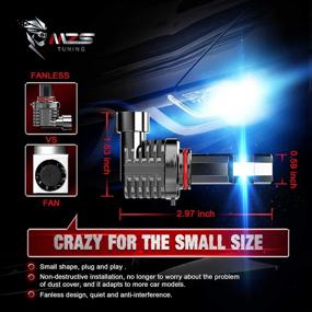 img 2 attached to 💡 MZS 9005 LED Bulb: Powerful 12000LM Wireless Plug-in HB3 Conversion Kit, Small Size Fanless Design, 6500K White Halogen Replacement - Pack of 2