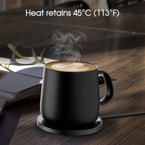 img 3 attached to ☕️ Enhance your coffee experience with APEKX Auto On/Off Gravity-induction Coffee Mug: Intelligent Temperature Control, Cup Warmer, and Wireless Charging - Perfect Gift for Home Office (Mug Included) in Black