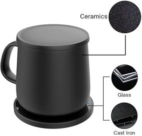 img 1 attached to ☕️ Enhance your coffee experience with APEKX Auto On/Off Gravity-induction Coffee Mug: Intelligent Temperature Control, Cup Warmer, and Wireless Charging - Perfect Gift for Home Office (Mug Included) in Black