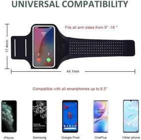 img 3 attached to 📱 MILPROX Universal Waterproof Cell Phone Armband with Adjustable Elastic Band & Card Holder – Fits All Phones up to 6.5 Inches (iPhone, Samsung, LG, Pixel) – Ideal for Gym, Hiking - Black