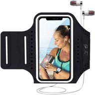 📱 milprox universal waterproof cell phone armband with adjustable elastic band & card holder – fits all phones up to 6.5 inches (iphone, samsung, lg, pixel) – ideal for gym, hiking - black logo