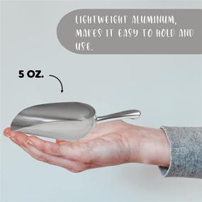 img 2 attached to 🥄 Round Bottom Cast Aluminum Utility Scoop - 5 oz. – Versatile Ice Scoop with Finger Groove Handle for Multi-Purpose Use (5 oz.)