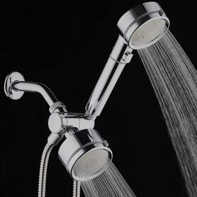img 1 attached to 🚿 LaserJet 3-way Shower Head Combo: High Pressure Micro-Jets, Water Filters & Pause Switch - Easy Clean, Stainless Steel Hose - All-Chrome Finish