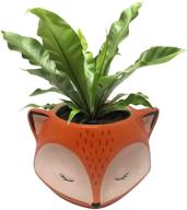 streamline ceramic fox flower planter logo