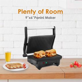 img 3 attached to 🥪 Elite Gourmet EPN-2976 Panini Press: 180° Flat Opening, PFOA-Free Non-Stick Sandwich Maker - Indoor Contact Grill with Removable Grease Tray