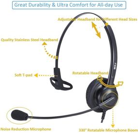 img 3 attached to 🎧 2.5mm Phone Headset with Noise Cancelling Microphone for Panasonic DECT 6.0, Cisco SPA303, AT&T TL86103, and More