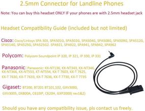 img 1 attached to 🎧 2.5mm Phone Headset with Noise Cancelling Microphone for Panasonic DECT 6.0, Cisco SPA303, AT&T TL86103, and More