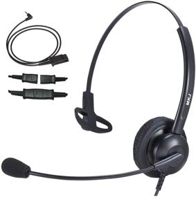 img 4 attached to 🎧 2.5mm Phone Headset with Noise Cancelling Microphone for Panasonic DECT 6.0, Cisco SPA303, AT&T TL86103, and More