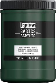 img 4 attached to 🎨 Liquitex BASICS Акриловая краска, банка 32 унции - Ярко-зеленый оттенок постоянный "Хукерс Грин