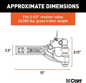 img 3 attached to 🔒 CURT 48012 Pintle Hitch with 2-5/16-Inch Trailer Ball: Secure & Versatile for 20,000 lbs Loads, Fits 2-1/2-Inch Receiver, Durable Black Finish