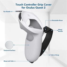 img 1 attached to 🎮 Enhance Gaming Experience with KIWI design Silicone Grip Cover Protector for Quest 2 Accessories (Black+Gray-White)