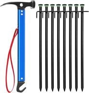 🏕️ sahara sailor tent stakes - set of 8 heavy-duty iron tent stakes (0.35lbs) with super light tent mallet hammer (0.84lbs) - unbreakable and inflexible tent pegs for camping, hiking, backpacking, and gardening логотип