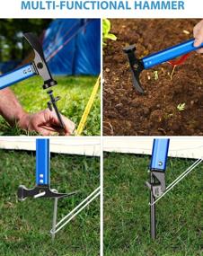 img 1 attached to 🏕️ Sahara Sailor Tent Stakes - Set of 8 Heavy-Duty Iron Tent Stakes (0.35lbs) with Super Light Tent Mallet Hammer (0.84lbs) - Unbreakable and Inflexible Tent Pegs for Camping, Hiking, Backpacking, and Gardening