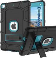 teal blue hybrid shockproof rugged drop protection cover with kickstand for ipad 9.7 inch a1893/a1954/a1822/a1823 - compatible with ipad 6th generation, ipad 5th generation, and new ipad 9.7 inch logo