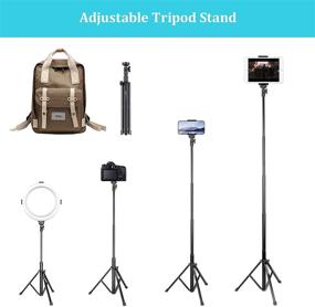 img 2 attached to Camera Tripod with Ring Light: Extendable 55-Inch Aluminum Stand for DSLR & Phone - 360 Degree Ball Head, Remote Shutter, Carrying Bag Included
