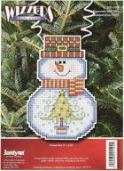janlynn схема для вышивки крестиком: снеговик на елке логотип